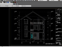 Bản vẽ kiến trúc Nhà 3 tầng chữ L kt 9x11m